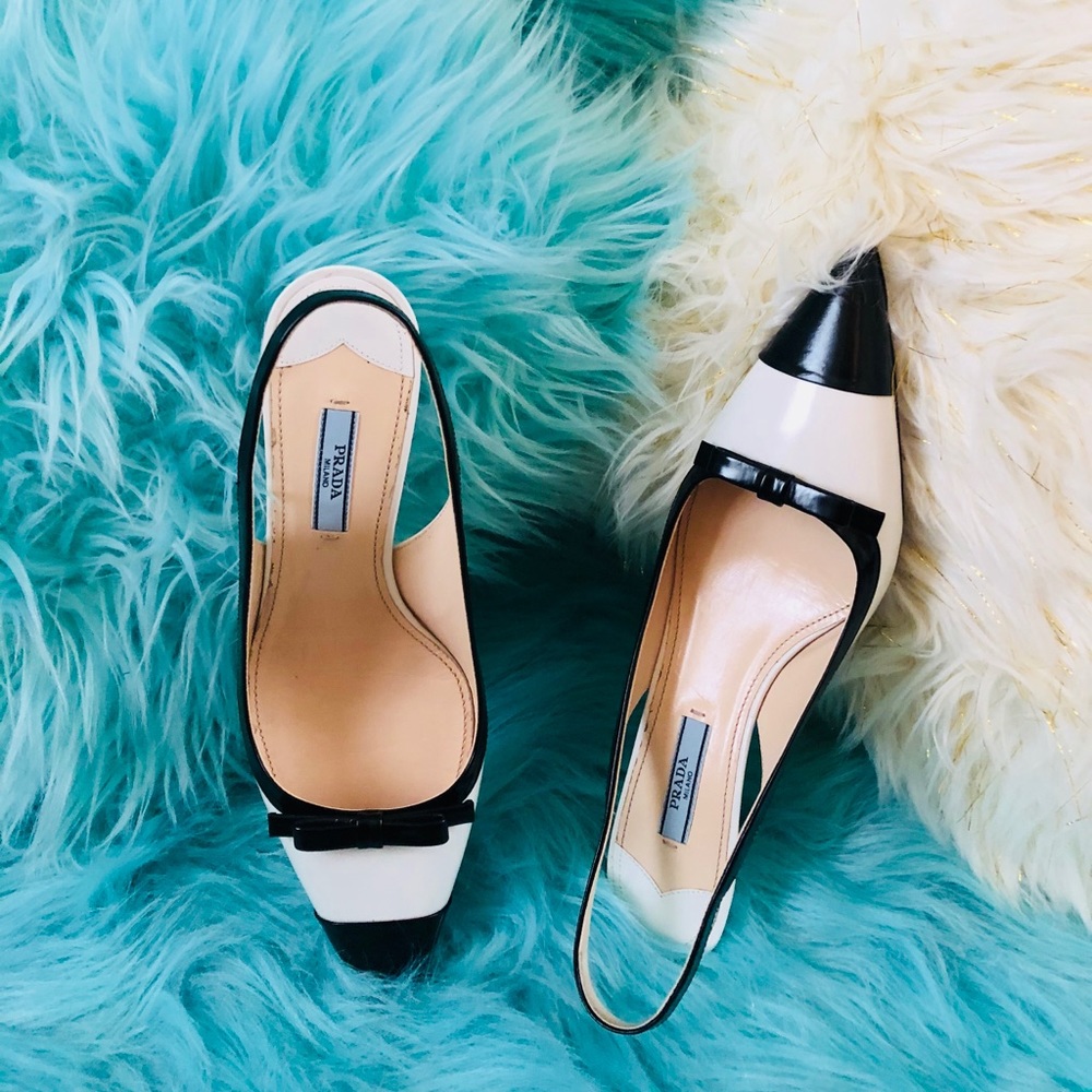 Authentic Prada kitten heels features